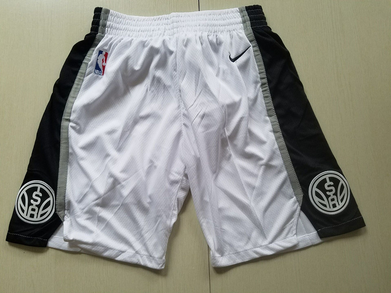 2018 Men NBA Nike San Antonio Spurs white shorts->san antonio spurs->NBA Jersey